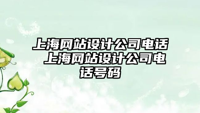 上海網(wǎng)站設(shè)計公司電話 上海網(wǎng)站設(shè)計公司電話號碼