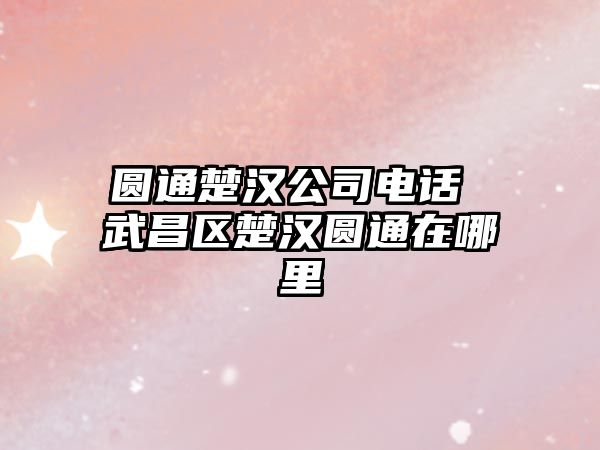 圓通楚漢公司電話 武昌區楚漢圓通在哪里