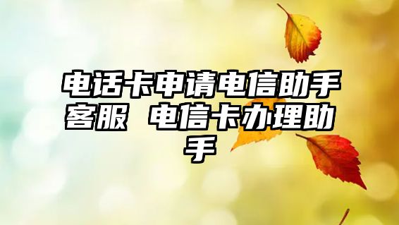 電話卡申請(qǐng)電信助手客服 電信卡辦理助手