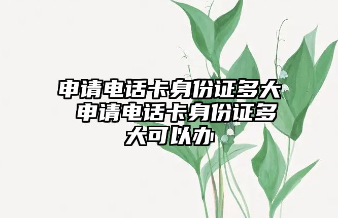 申請電話卡身份證多大 申請電話卡身份證多大可以辦