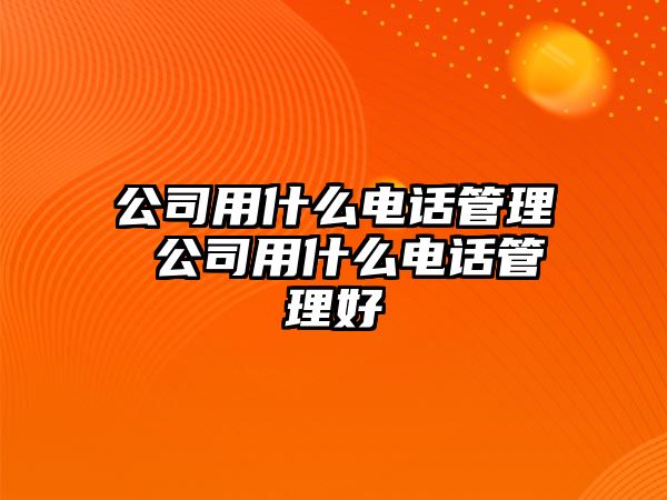 公司用什么電話管理 公司用什么電話管理好