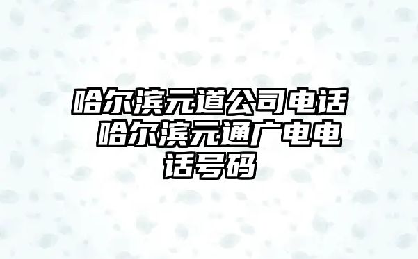 哈爾濱元道公司電話 哈爾濱元通廣電電話號碼
