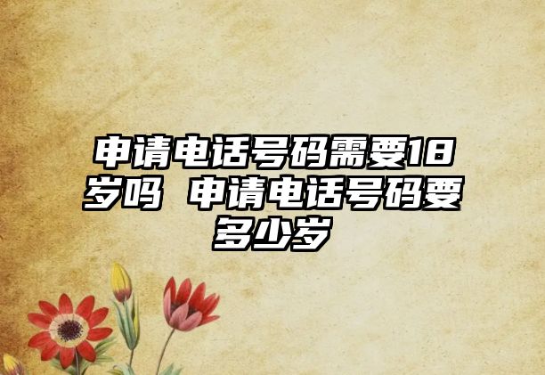 申請電話號碼需要18歲嗎 申請電話號碼要多少歲