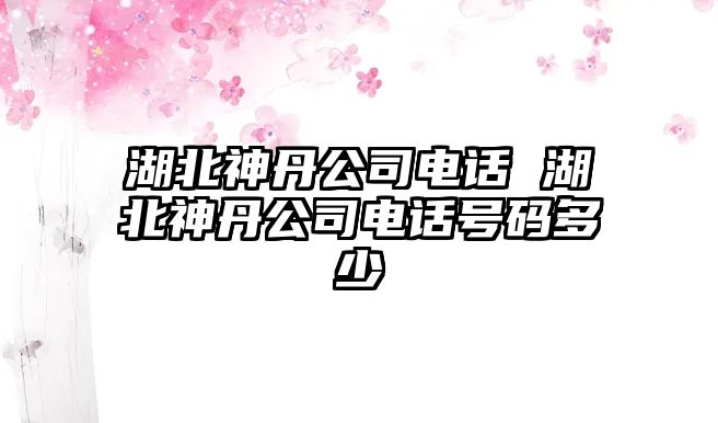 湖北神丹公司電話 湖北神丹公司電話號(hào)碼多少