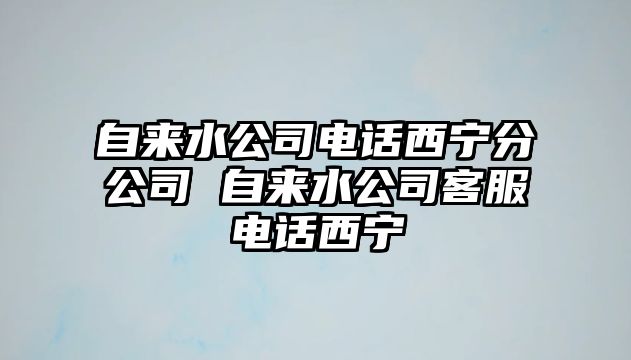 自來水公司電話西寧分公司 自來水公司客服電話西寧