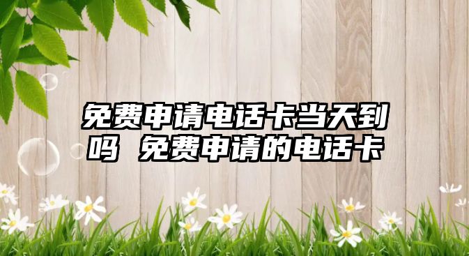 免費申請電話卡當天到嗎 免費申請的電話卡
