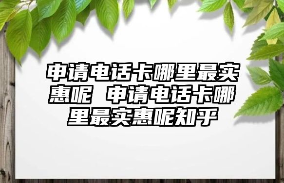 申請(qǐng)電話卡哪里最實(shí)惠呢 申請(qǐng)電話卡哪里最實(shí)惠呢知乎