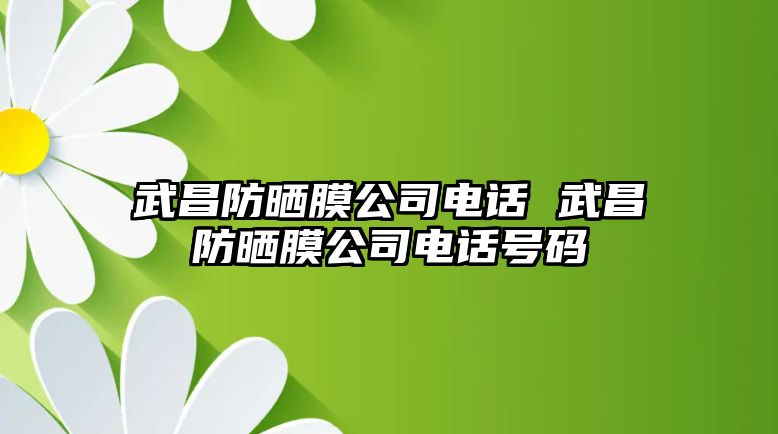 武昌防曬膜公司電話 武昌防曬膜公司電話號碼