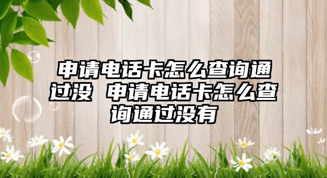 申請電話卡怎么查詢通過沒 申請電話卡怎么查詢通過沒有