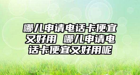哪兒申請電話卡便宜又好用 哪兒申請電話卡便宜又好用呢