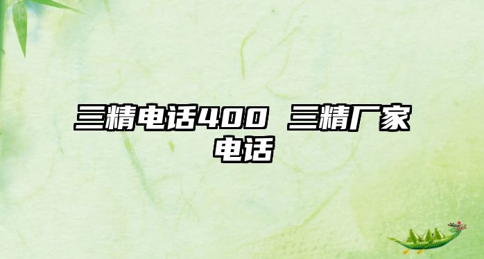 三精電話400 三精廠家電話