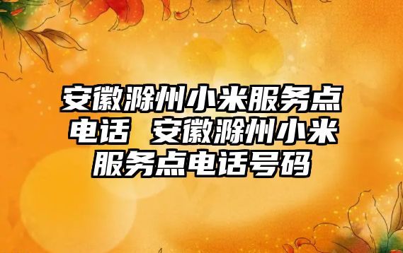 安徽滁州小米服務點電話 安徽滁州小米服務點電話號碼