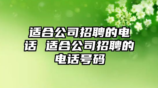 適合公司招聘的電話 適合公司招聘的電話號碼