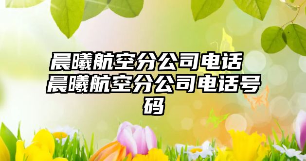 晨曦航空分公司電話 晨曦航空分公司電話號碼