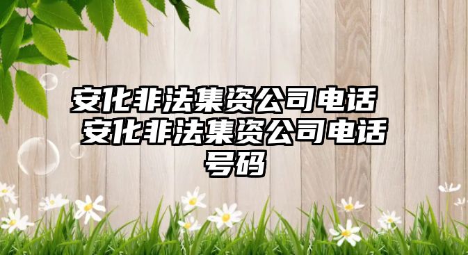 安化非法集資公司電話 安化非法集資公司電話號碼